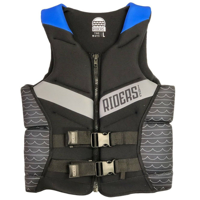 Riders Inc The Wave Men's Life Jacket Buoyancy Flotation Vest Black-Blue