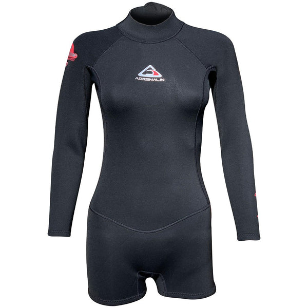 Adrenalin Wahine Ladies 2mm Long Sleeve Boy Leg Springsuit Surf Wetsuit 14 Black