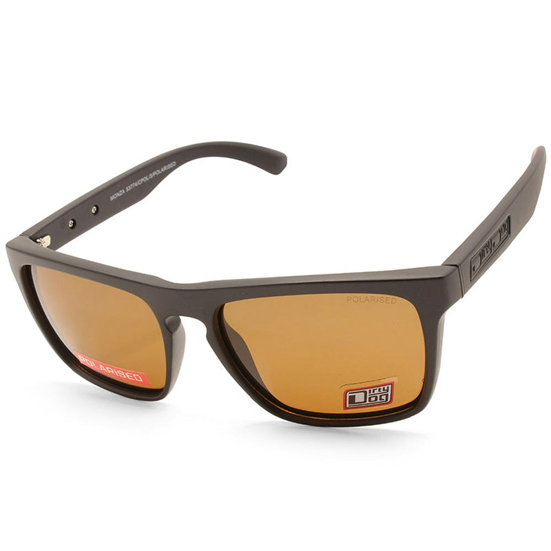 Dirty Dog Monza Satin Satin Black/Brown Unisex Polarised Sunglasses 53774