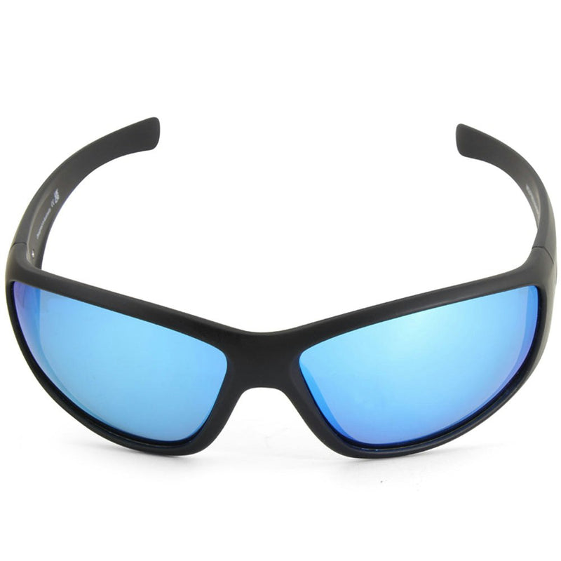 Dirty Dog Wolf Matte Black/Ice Blue Mirror Polarised Men's Sunglasses 53514