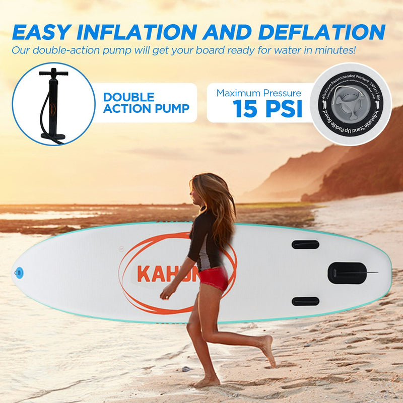 Kahuna Hana Inflatable Stand Up Paddle Board 11FT SUP Paddleboard - White