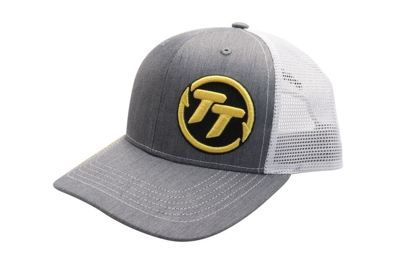 TT Fishing Heather Grey/White Premium Trucker Cap with Snap Closure