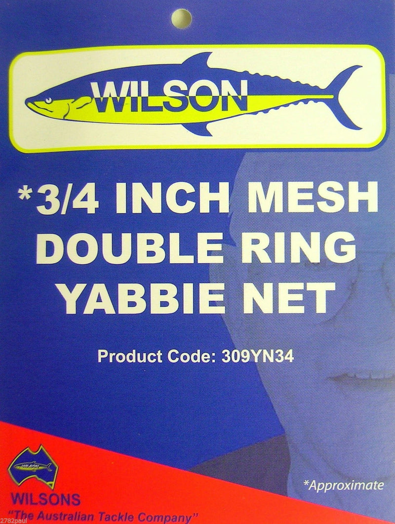 Wilson Double Ring Yabbie Net With 3/4 Inch Mesh - Drop Net - Red Claw