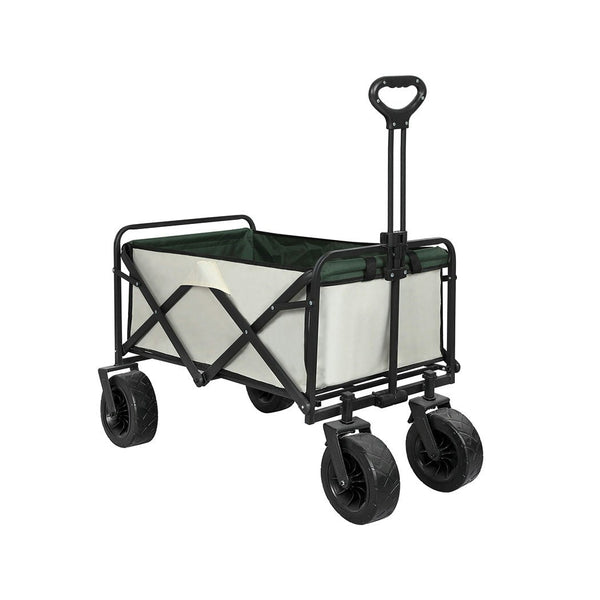 Lambu Garden Camping Trolley Outdoor Garden Wagon Cart Folding Widen Large Picnic Beige