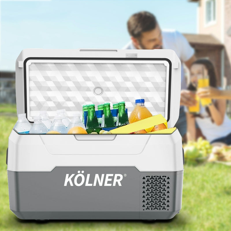 Kolner 20L Portable Fridge Cooler Freezer Camping Refrigerator Grey