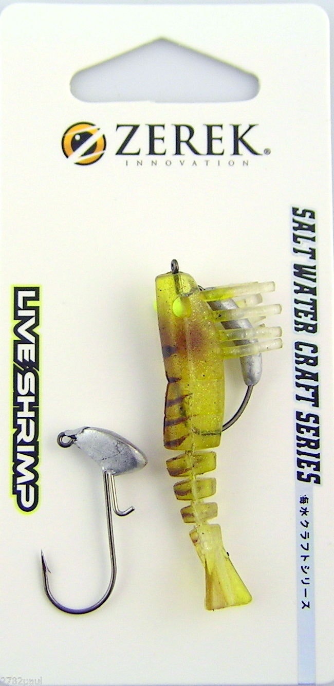 50mm Zerek Live Shrimp Pre Rigged Lumo Eyes Jointed Body Lure