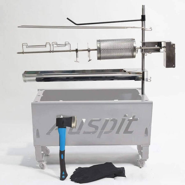 Auspit Gold Portable Spit Rotisserie Package (Firepit Not Included)