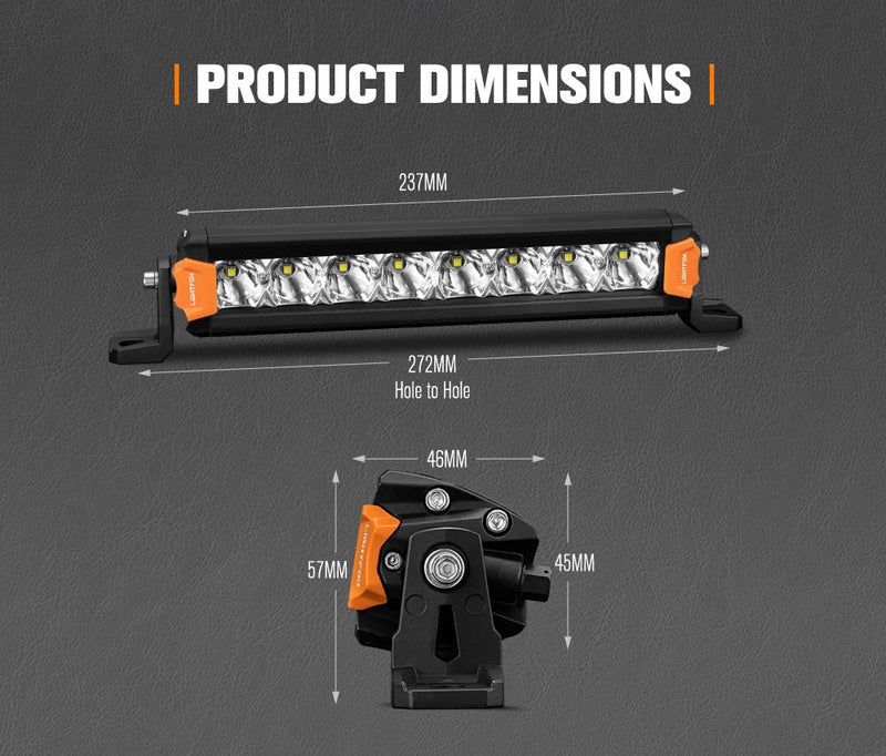 Vega Series Pair 8inch Osram LED Light Bar 1Lux @ 606m 8,856 Lumens