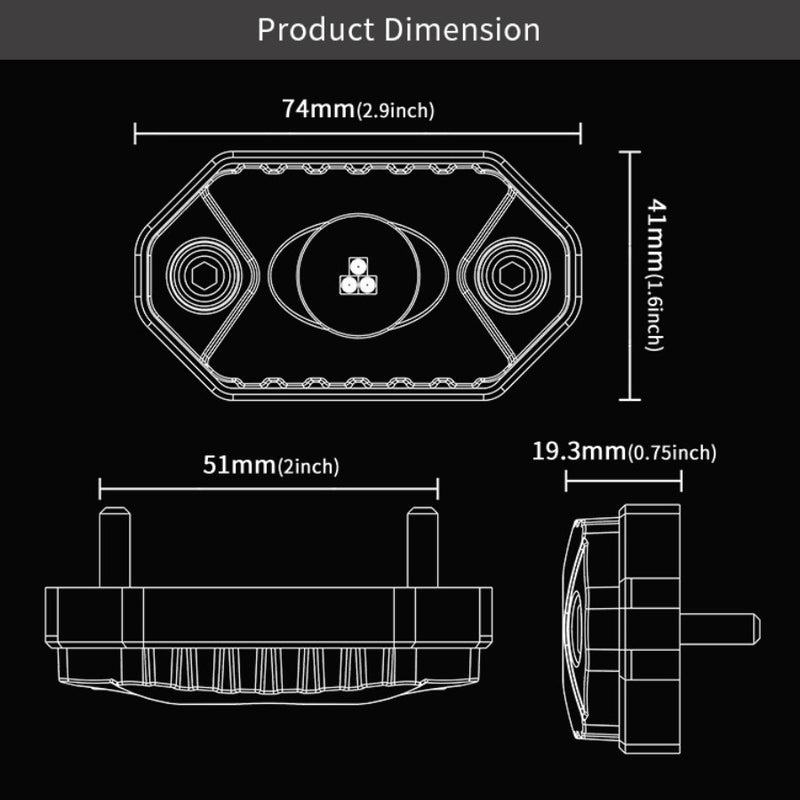 ORICOM App Controlled LED Rock Light 6 Pack RGB