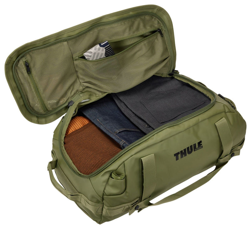 Thule Chasm 40L Duffel Overnight Bag Convertible Backpack Duffle in Olivine