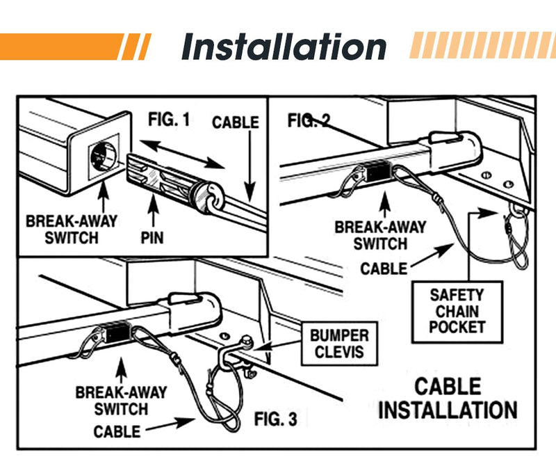 Break Away System With Battery & Switch Trailer Float Boat Electric Brakeaway