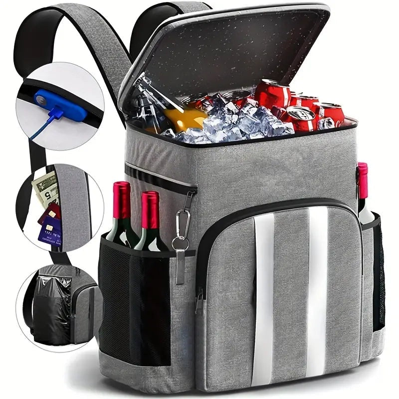 Large Capacity Waterproof Picnic Backpack - Grey