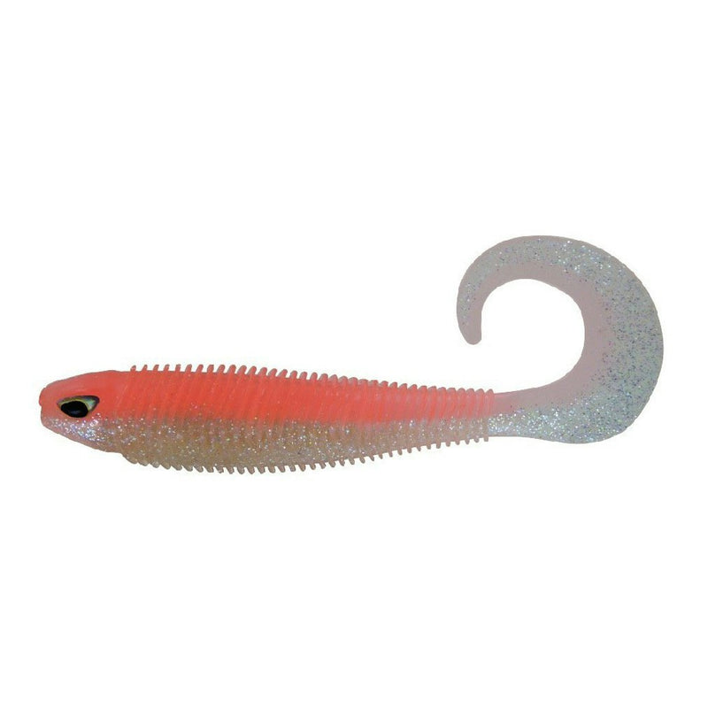 Chasebaits 3 inch Curly Baits Soft Plastic Fishing Lures - Pearl Prawn