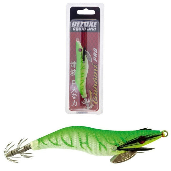 Size 2.5 Green Tsunami Pro Deluxe Egi Squid Jig Lure