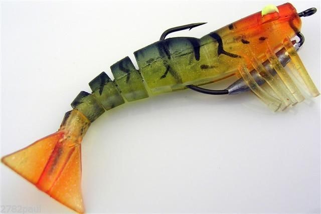 89mm Zerek Live Shrimp Pre Rigged Lumo Eyes Jointed Body Lure