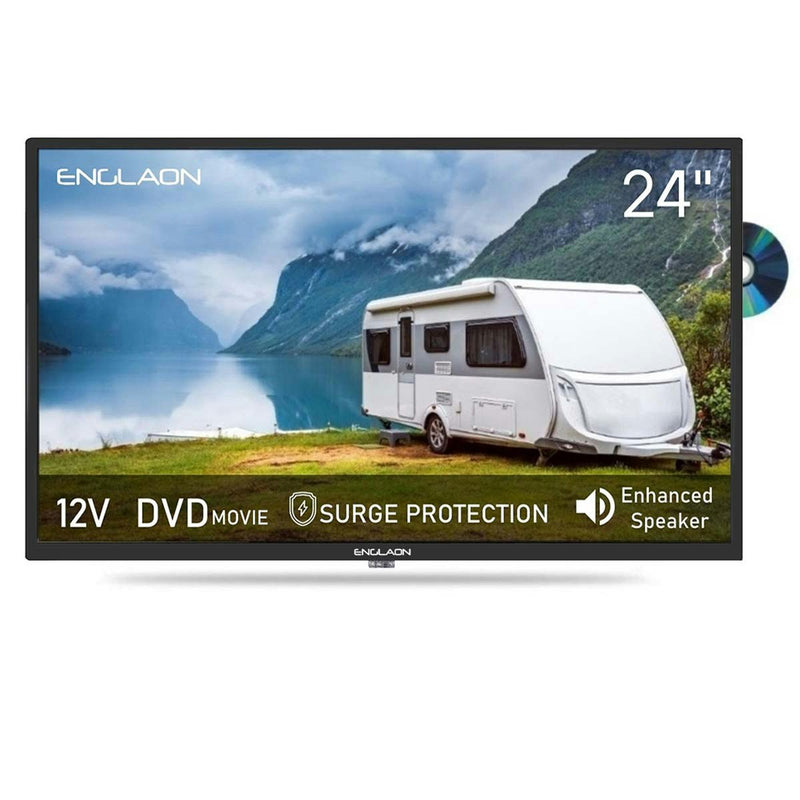 ENGLAON 24″ HD LED 12V TV with Built-in DVD player