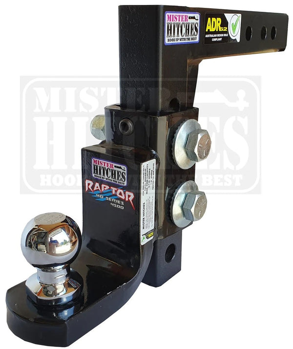 Mister Hitches Raptor 4.5T Super Duty Adjustable Ball Mount - Long Drop Shank