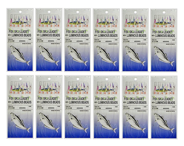 Bulk 12pc Wilson Bait Jigs Fishing Rig Sizes 4, 6, 8,10