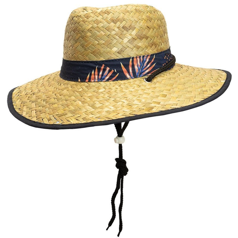 Bandit Lightweight UPF50+ Broad Brim Straw Hat with Adjustable Chin Strap (Blue Palm)