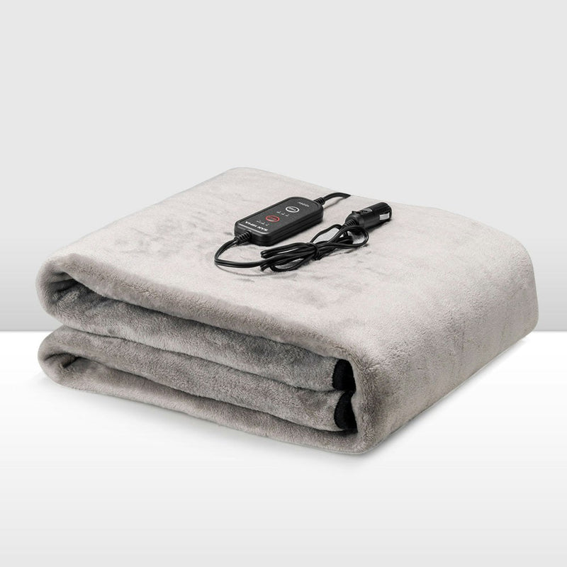 San Hima 12V Electric Blanket with Controller Washable Throw Rug Camping Travel