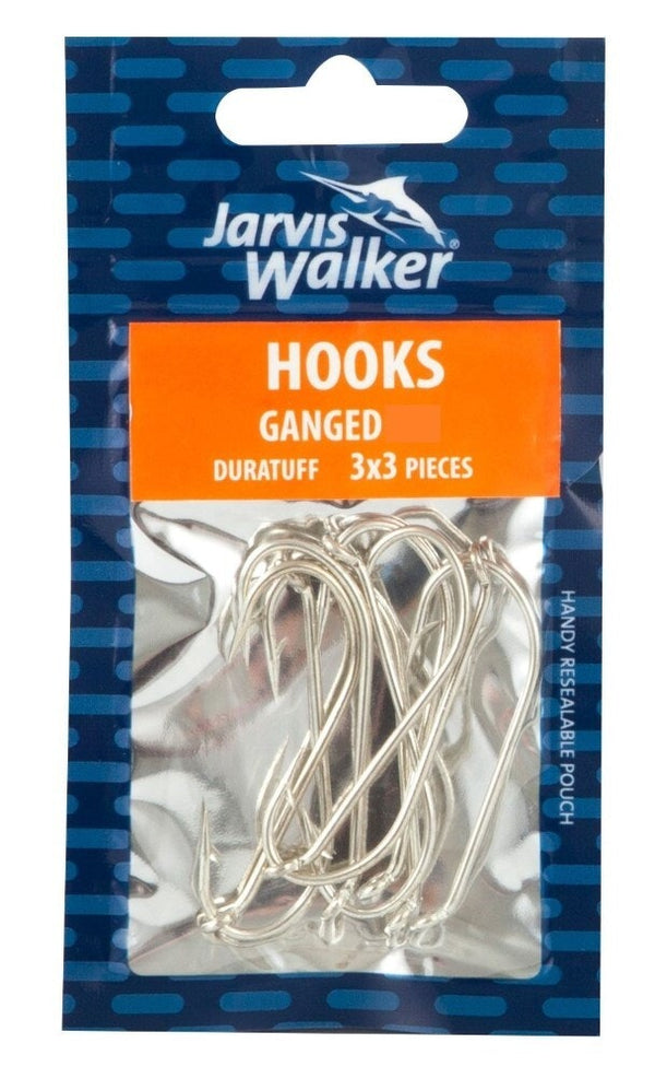 3 Sets of 3 Jarvis Walker Size 4/0 Duratuff Gang Hooks - 3 x 3 Ganged Hooks