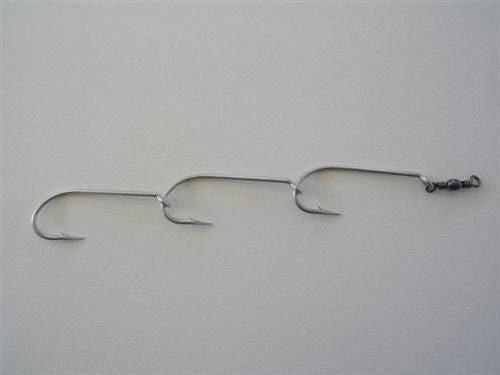 Mustad Pre-Rigged Swivel Gang Hooks 6/0 3 Hooks 3 Sets