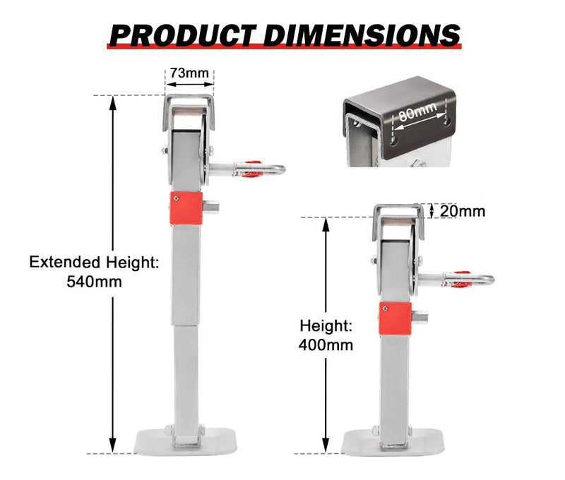 4x 400mm Corner Legs Drop Down W/Handle Steel Base 1200LBS