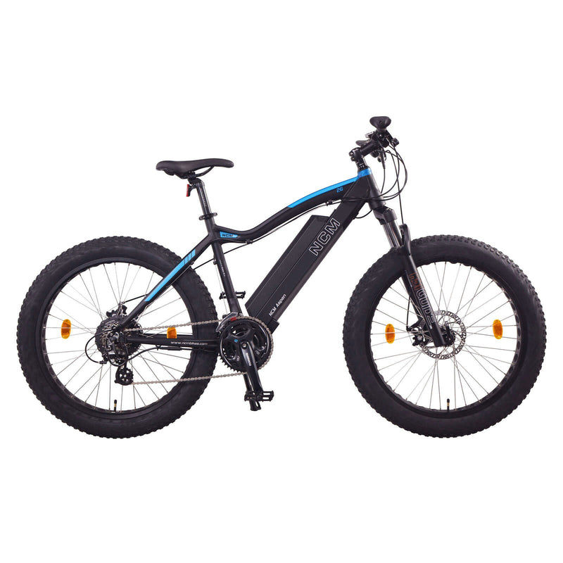 NCM Aspen Fat Electric Bike, E-MTB, E-Bike, 250W-750W, 48V 13Ah 624Wh Battery [Black 26]