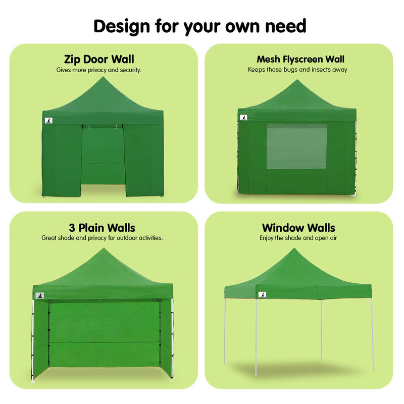 Wallaroo Gazebo Tent Marquee 3m x 3m PopUp Outdoor - Green