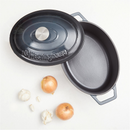 Westinghouse 5L 30cm Oval Cast Iron Pot Casserole in Ombre Grey