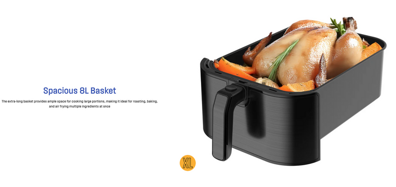 Westinghouse XL Air Fryer Smart Logic 1700W 8L in Black Stainless Steel - WHOF12KS