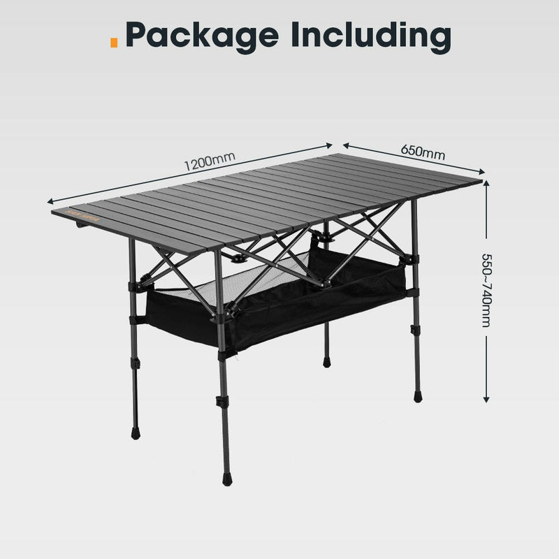 San Hima Folding Camping Table Adjustable Aluminium Portable Outdoor BBQ Desk