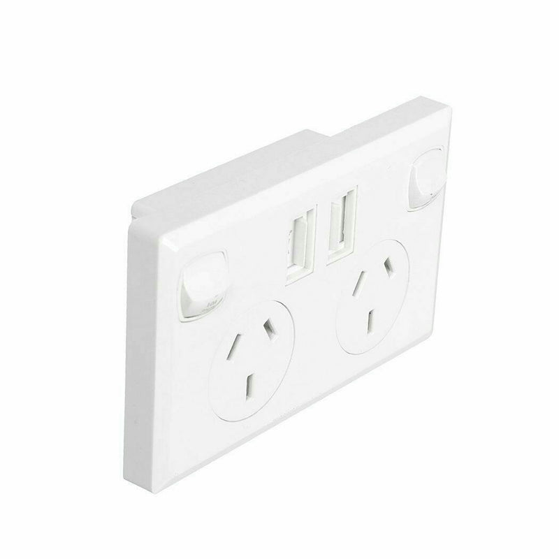 100 X DOUBLE USB Port Wall Socket Charger DUAL Power Receptacle Outlet AU Plug (Home use only)