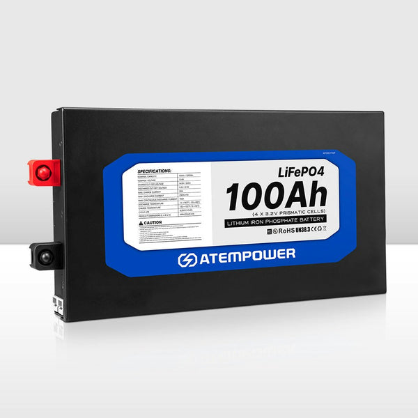 ATEMPOWER 100Ah 12V Slimline Lithium Battery LiFePO4 Deep Cycle Battery