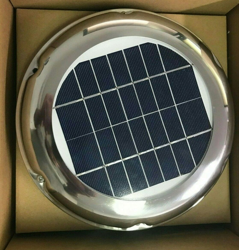 Chrome 2.5w Solar Power Ventilation Fan (requires sunlight to operate)