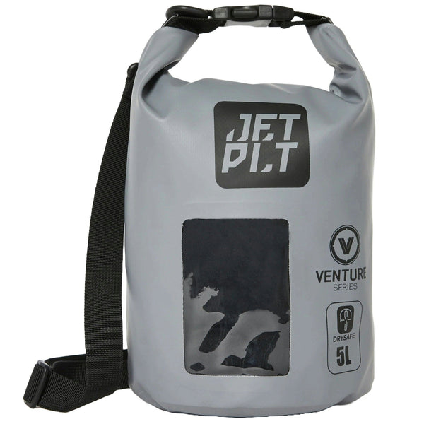 Jetpilot Venture Grey 5L Roll-Top Waterproof DrySafe Dry Bag with Shoulder Strap