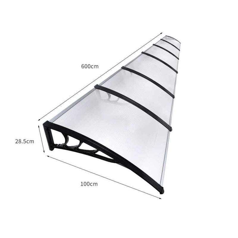 Mountview Window Door Awning Outdoor Canopy UV Patio Rain Cover DIY 1M X 6M