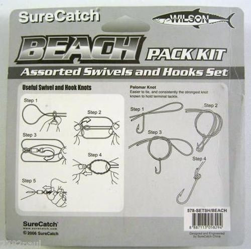 Surecatch Beach Assorted Swivel and Hook Pack In Fishing Tackle Box