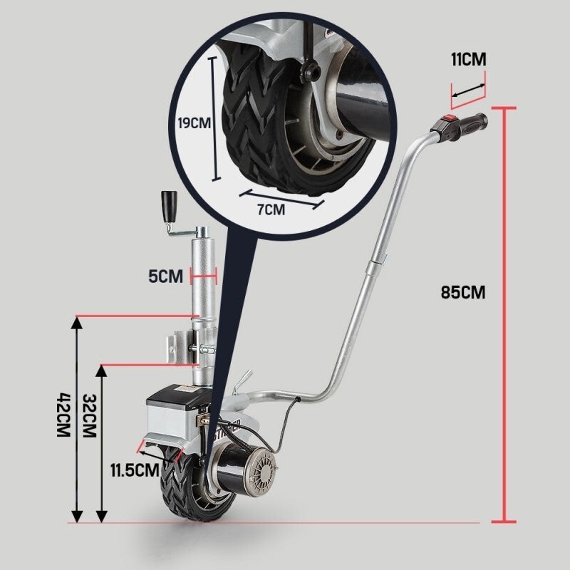 Motorised Jockey Wheel Electric Power Mover 12V 350W Caravan Trailer Boat