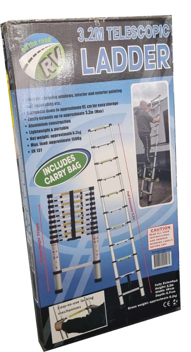 On The Road Aluminium Telescopic Ladder 3.2m