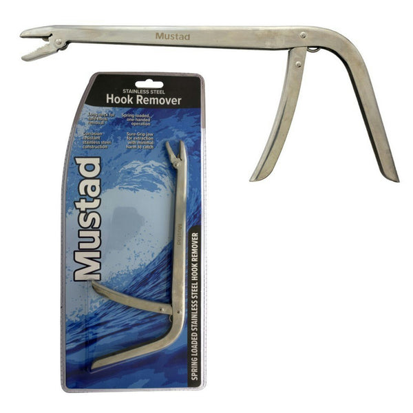 Mustad Spring Loaded Stainless Steel Fishing Hook Remover - Dehooker