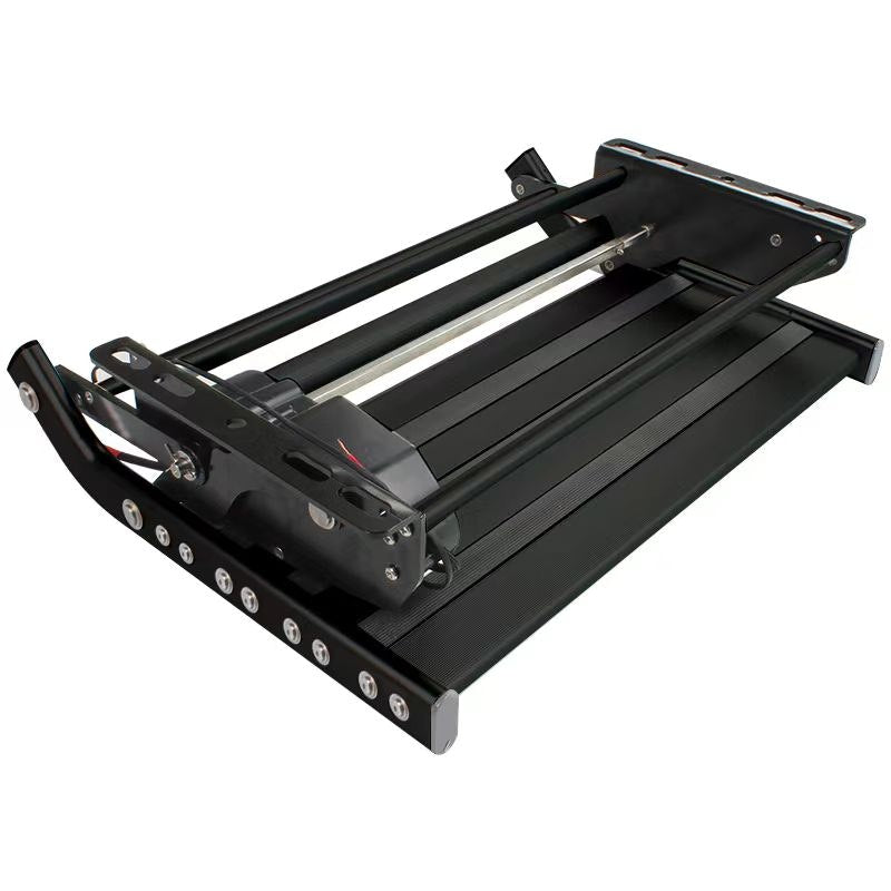 Black Single 12v Electric Caravan Step with LED Light