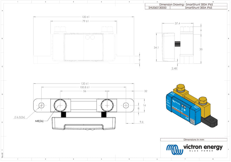 Victron 300A Smart Shunt (SmartShunt) IP65 Bluetooth Battery Monitor