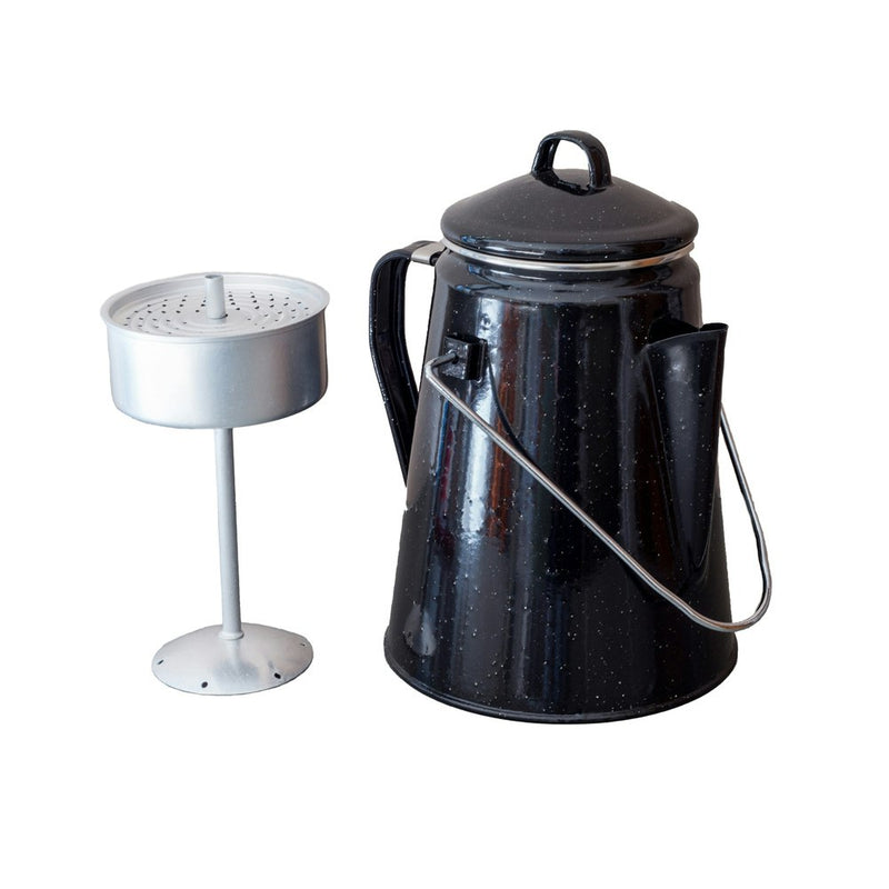 Wildtrak Premium Enamel 2L/25cm Coffee Pot Boiler Outdoor Camping Cookware Black