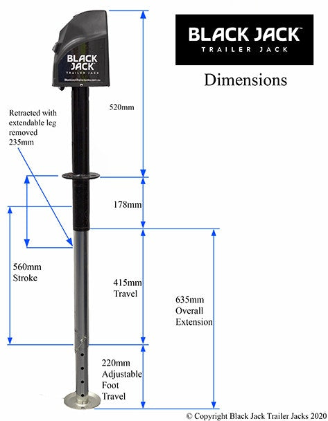 Black Jack™ BJTJ-1001 Trailer Jack With Wiring Harness