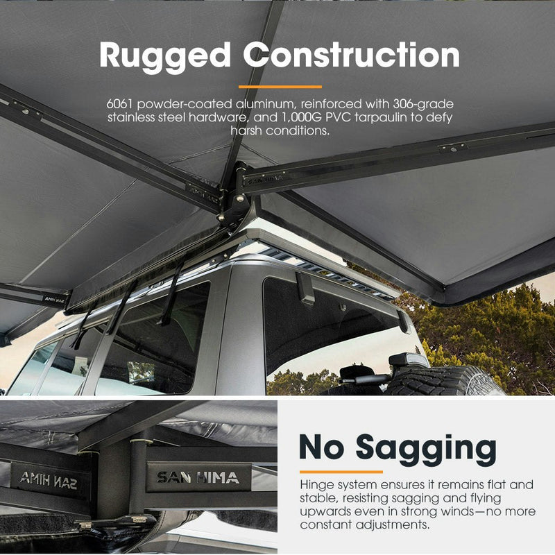 San Hima 270 Degree Free-Standing Awning-Passenger Side 600D Oxford UPF50+ 4WD