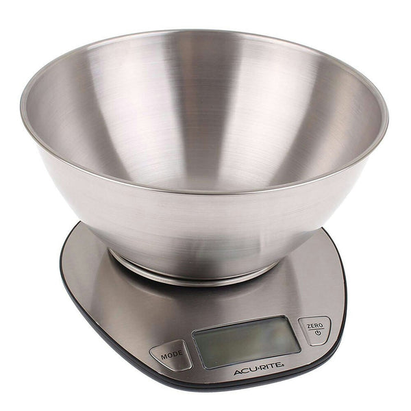 Acurite Stainless Steel Digital Food/Cooking Weight Kitchen Scale w/ 5kg/1g Bowl