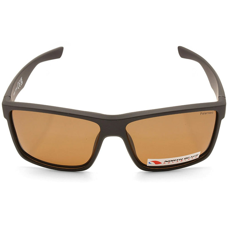 North Beach Moroko Satin Black/Brown Unisex Polarised Sunglasses 70714