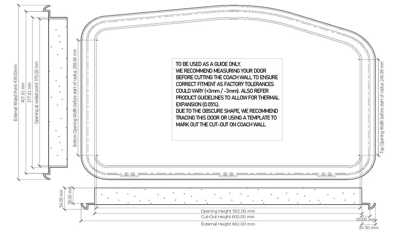 Coast Door 8 - Black Tunnel Boot Arch Side Door 439 x 661 (M500-270)