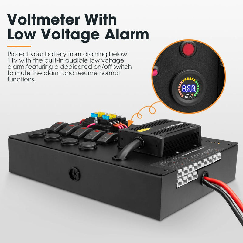 San Hima 12V Control Box&nbsp;25A&nbsp;DCDC&nbsp;Charger with Fuse 4 USB port Boat Car 4WD